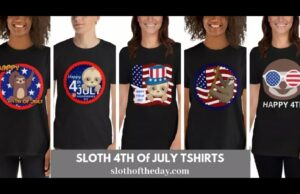 Sloth Happy 4th Of July T-shirts - 5 Unique Designs