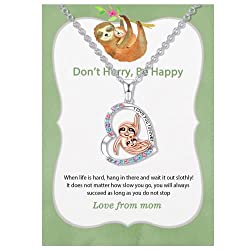 Do Not Hurry Be Happy Sloth Necklace