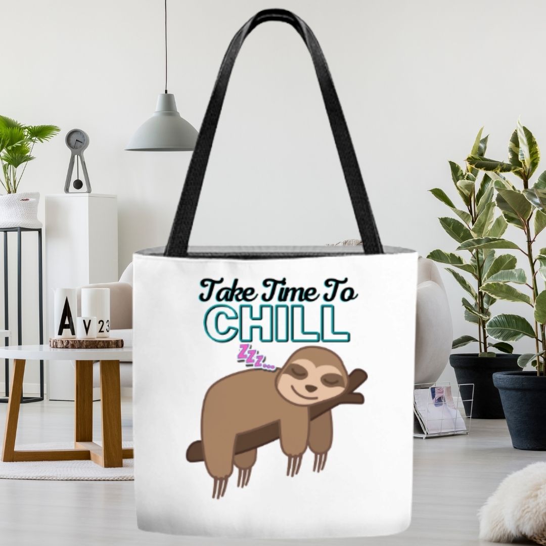 Let's Slow Dance Sloth Heart Love Funny Humor Grocery Travel Reusable Tote Bag 