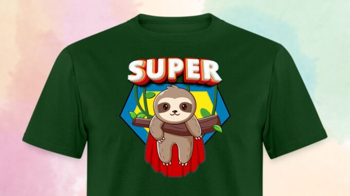 Super Sloth Tshirt Design Number 1 by Sloth of The Day Feature