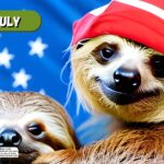 July Sloth Wall Calendar For 2024