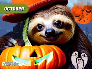 October 2024 Sloth Wall Calendar