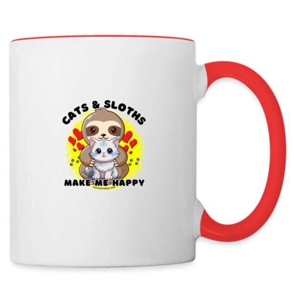 Red Cats and Sloths Make Me Happy Contrast Sloth Coffee Mug
