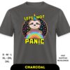 Charcoal Lets Not Panic Sloth Unisex Classic T-Shirt