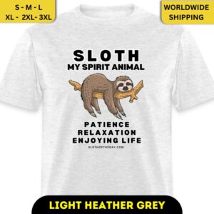 Light Heather Grey Sloth My Spirit Animal Unisex Classic T-Shirt Dark Font