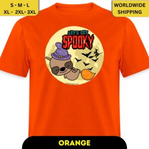 Orange Sloth Lets Get Spooky Halloween T-shirt
