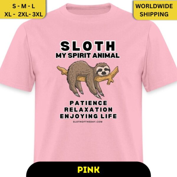 Pink Sloth My Spirit Animal Unisex Classic T-Shirt Dark Font