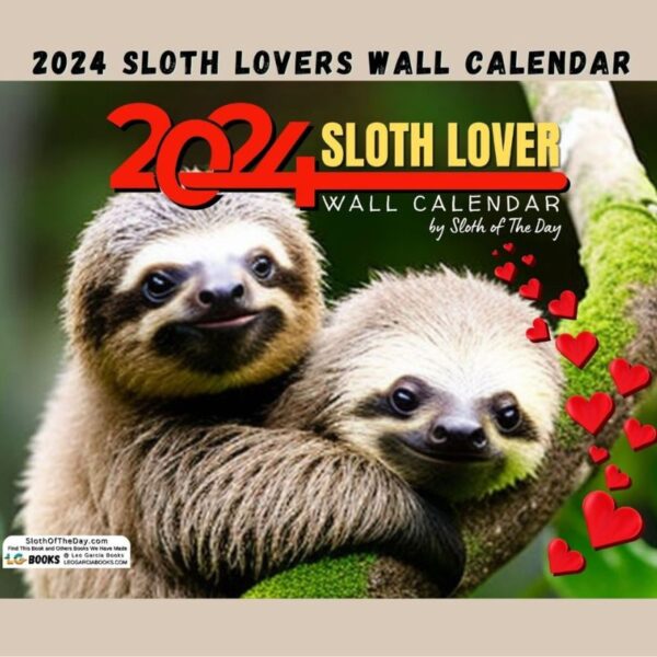 Sloth Lovers Wall Calendar 2024 by Leo Garcia Sloth of The Day