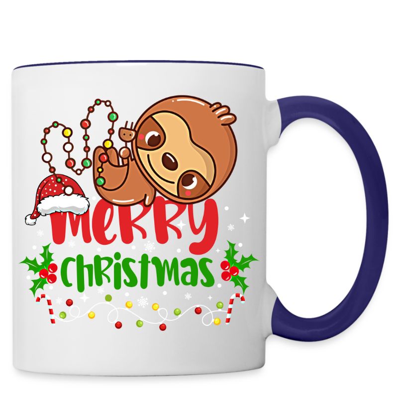 Smiling Sloth Merry Christmas Coffee Mugs