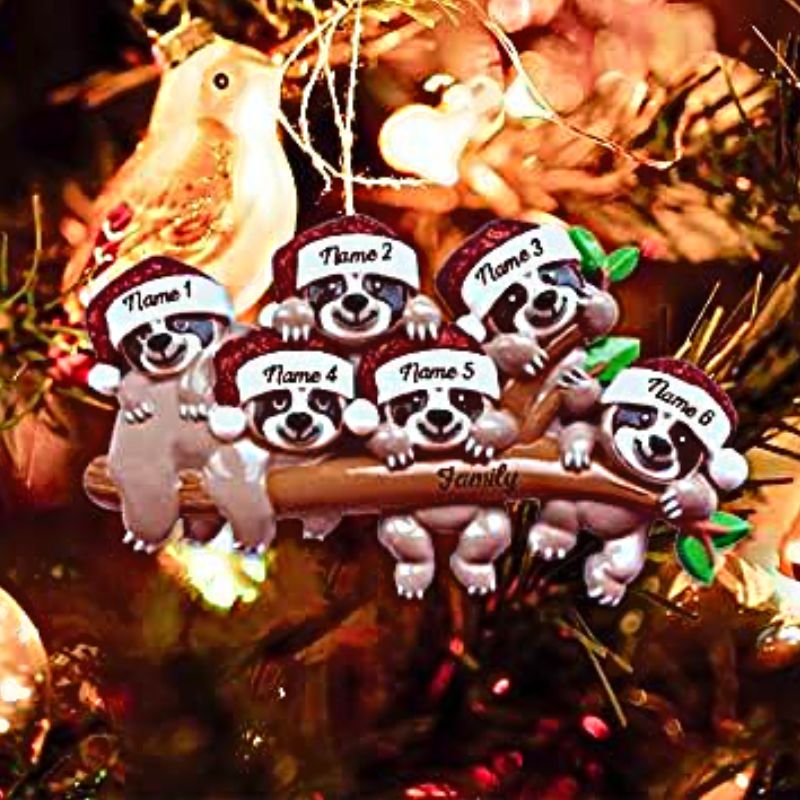 Custom Sloth Wooden Ornament Pendant Christmas Tree Decor