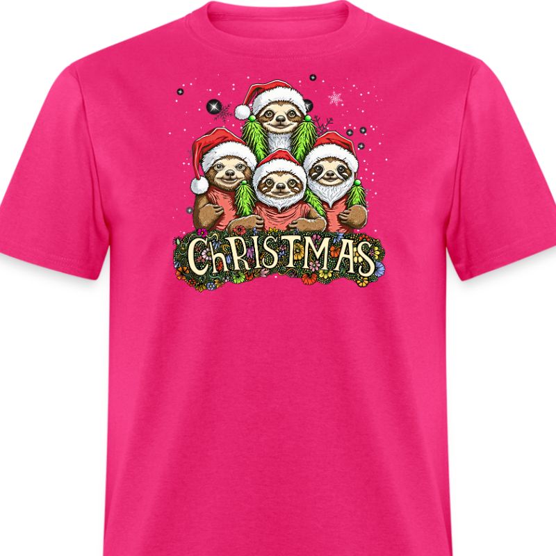 Fuchsia Sloth Wise Man Christmas Shirt