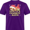 Purple Santas Favorite Sloth Christmas T-shirt