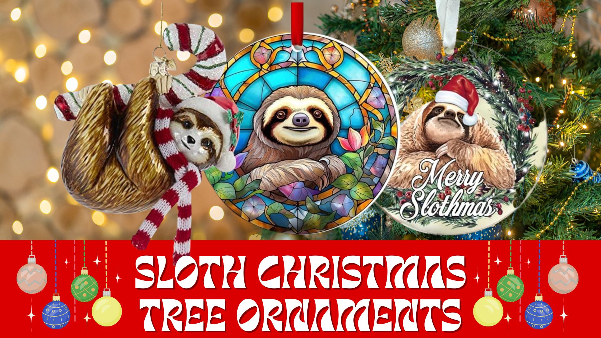 Sloth Christmas Tree Ornaments Found on Amazon