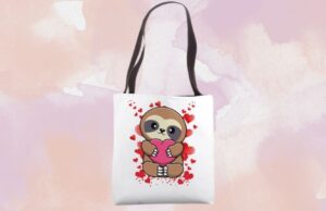 Overflowing Hearts Sloth Tote Bag